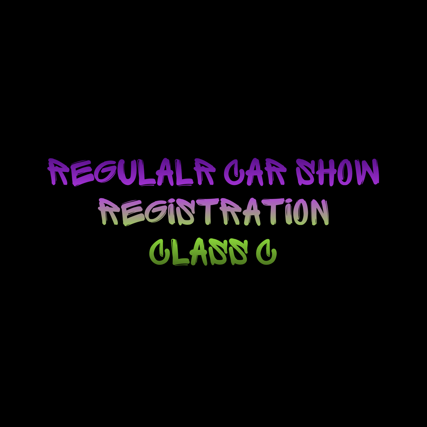 Regular Car Show Registration (Class C)