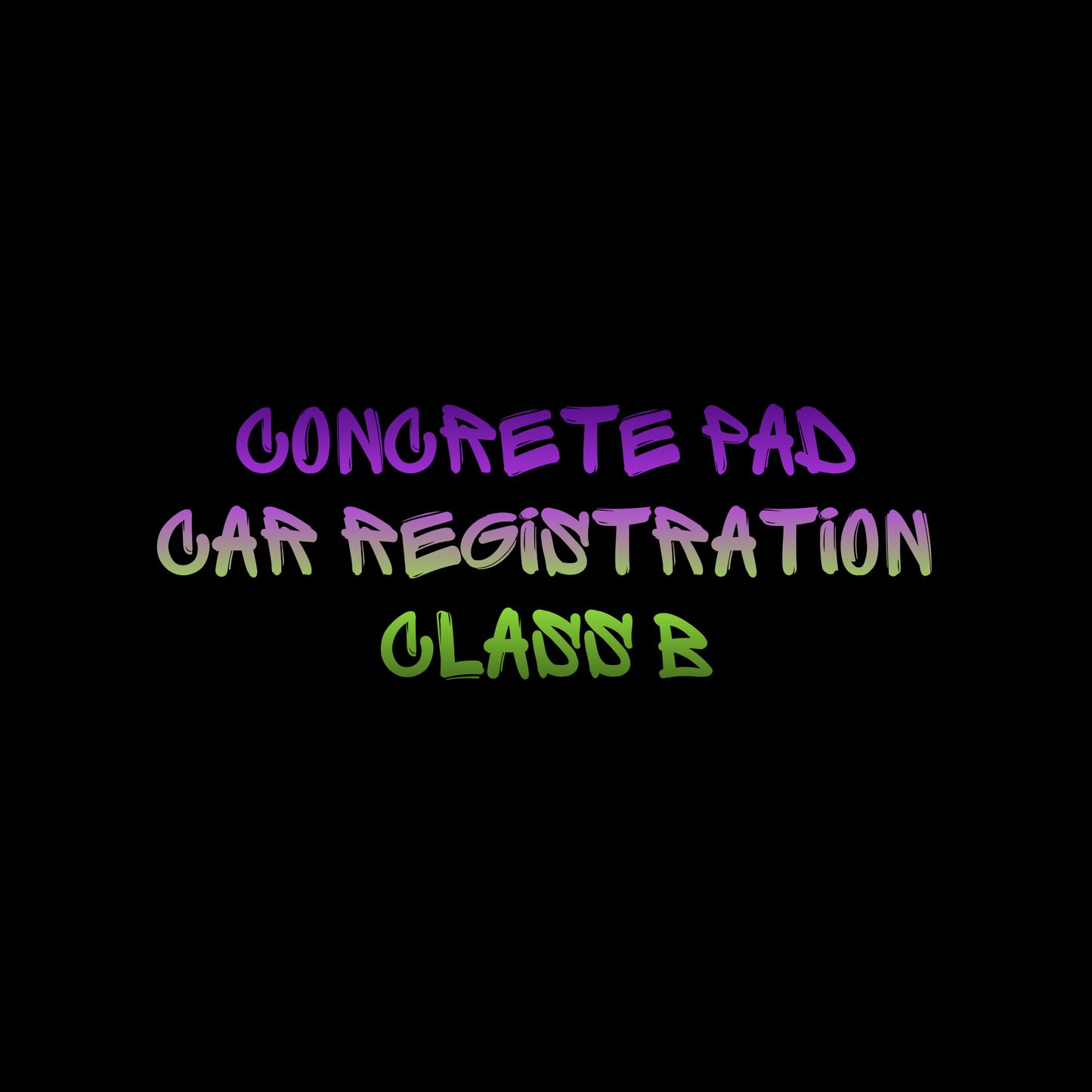 Concrete Pad Car Registration (Class B)